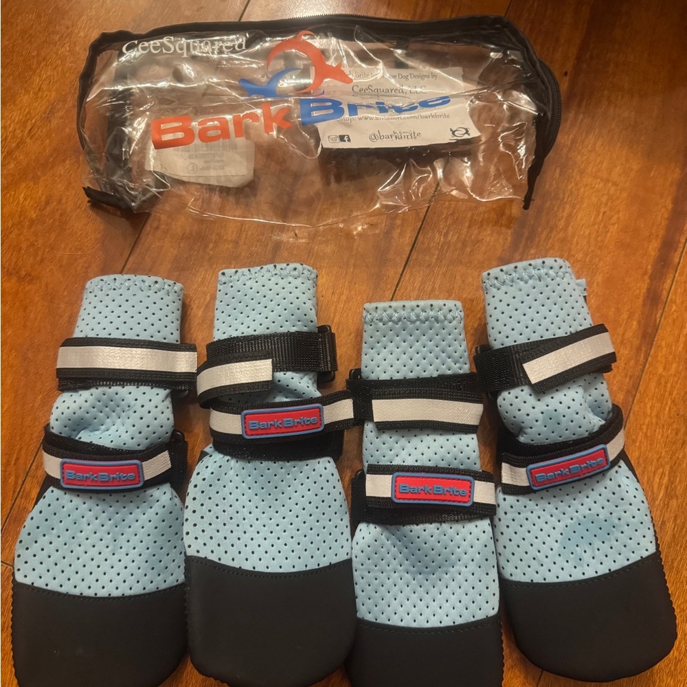 Bark Brite Lightweight Neoprene Paw Protector Dog Boots, Blue, Large